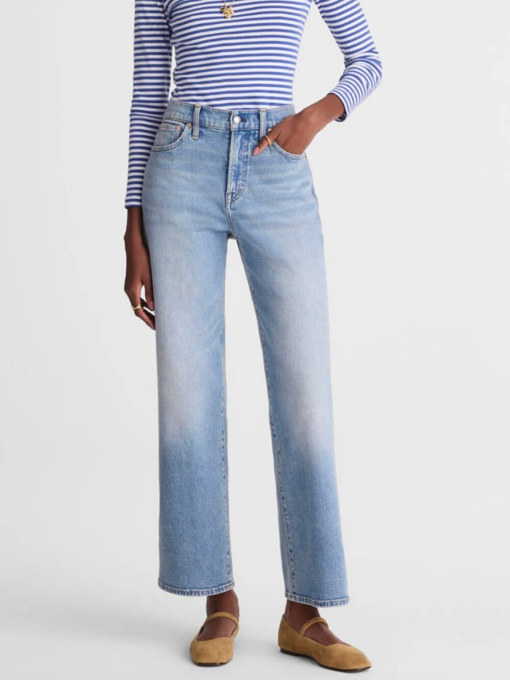 Madewell Light Blue Perfect Vintage Wide-Leg Crop Jeans